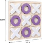 Wooden Tic-Tac-Toe Board Game – Classic XO Strategy Game for Kids, Toddlers, Preschoolers & Adults – Educational, Durable & Portable 30cm Wooden Board – Ideal Birthday Gift, Party Favour & Family Game (Random Color)