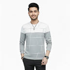Lining Print T Shirts Full Sleeves Providing Premium Quality With Smart Look Easy Wash And Comfortable Ready To Wear Design - Large