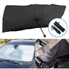 Premium Car Windshield Sun Shade Umbrella – Foldable Auto Front Window UV Reflector Blockout Shield