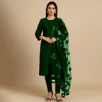 Premium Katan Silk Unstitched 3 Piece Suit With Net Dupatta For Women - Grey