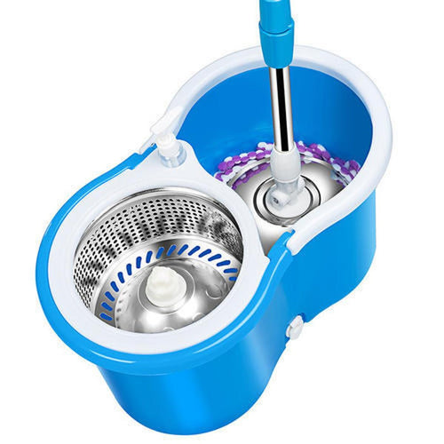 360 Degree Rotating Spin Mop with Stainless Steel Bucket | 360 Degree Rotating Microfiber Mop Head | Home & Office Floor Cleaning Tool