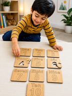 Educational Toy sWooden Number Learning Puzzle Set for Kids 1-10