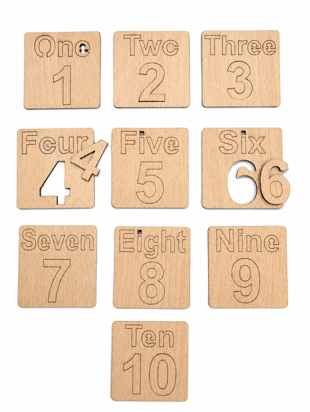Educational Toy sWooden Number Learning Puzzle Set for Kids 1-10