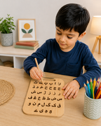 Educational Wooden Tracing Board Set 5 Pcs – Urdu, English, Numbers & Body Parts Learning Boards