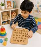 Educational Wooden Tracing Board Set 5 Pcs – Urdu, English, Numbers & Body Parts Learning Boards