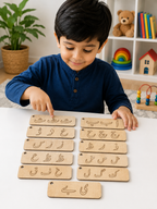 Urdu Huroof Tracing Board – MDF Wood Alphabet Learning & Writing Practice Toy