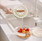 Fruit & Vegetable Drain Basket | Fruit Washing Basket With Lid Portable | Kitchen Storage Box and Container