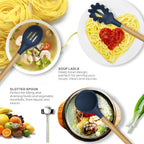 12-Piece Silicone Kitchen Utensil Set with Wooden Handles