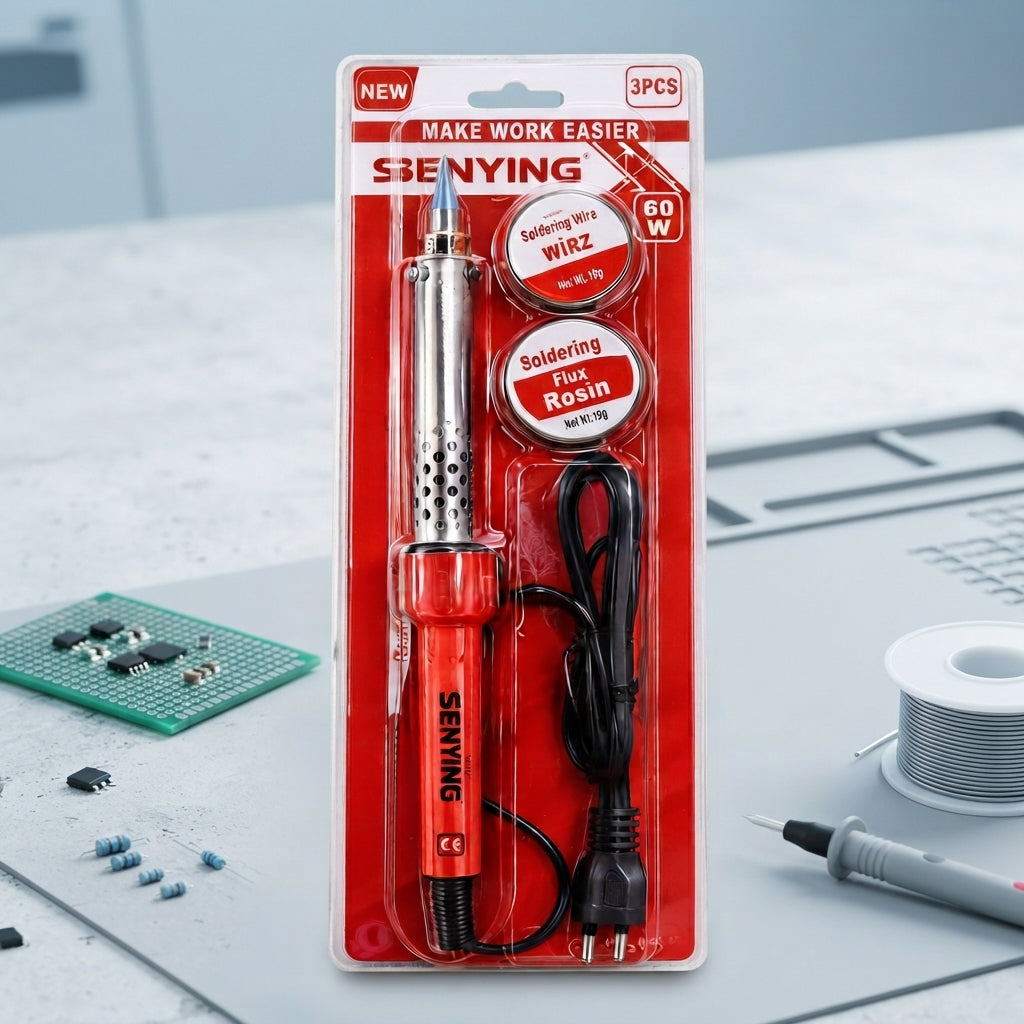 Senying 60W Soldering Iron Set (3Pcs Set) - Hardware Product Designed For Electronics Repair And Daily Tool Maintenance Routine
