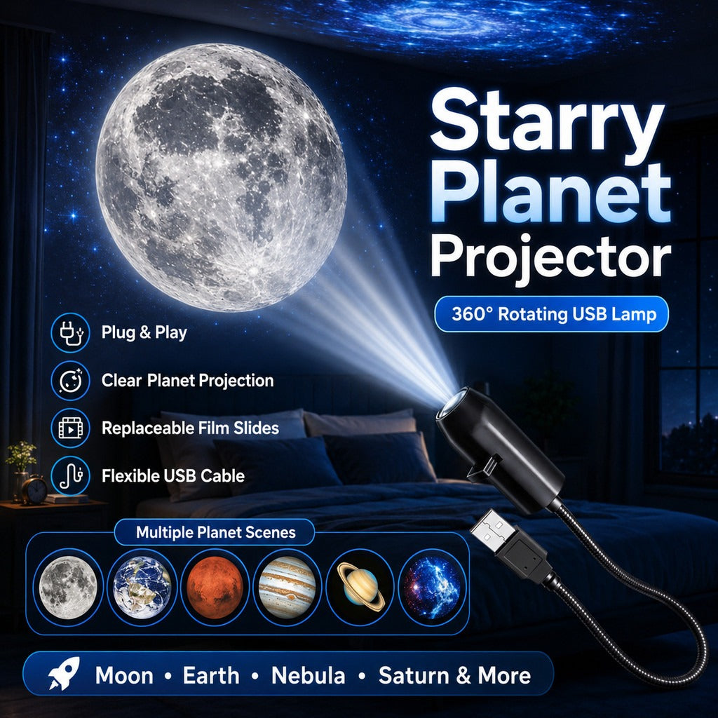 USB Ceiling Moon Earth Projection Atmosphere Light Starry Sky Lamp Night Light Romantic Bedroom Decoration Projector With 6 Lenses