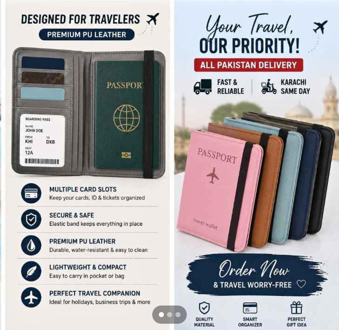 RFID Protected Passport Cover Holder & Travel Wallet Premium Leather Passport & Card Wallet for Men & Women (Random Color)