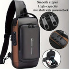 Anti-Theft Cross Body Bag With Password Lock Smooth Zippers And High-Capacity Storage For Secure Travel And Convenient Daily Use (Random Color)