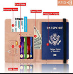 RFID Protected Passport Cover Holder & Travel Wallet Premium Leather Passport & Card Wallet for Men & Women (Random Color)