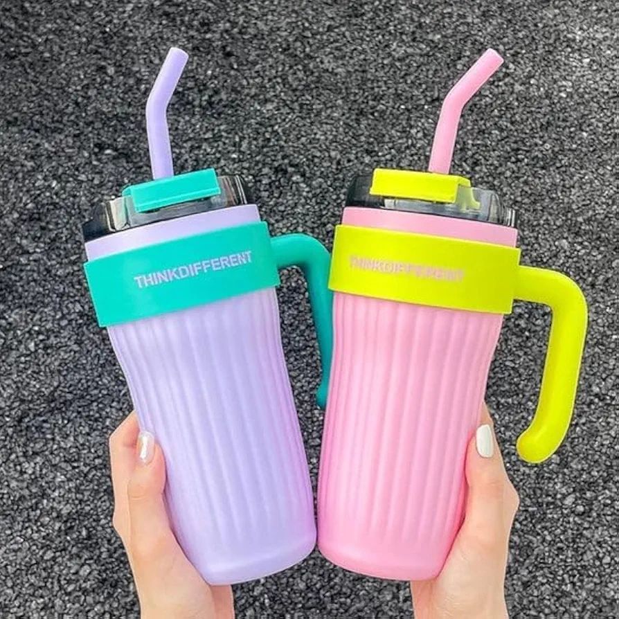 Dual-Layer Glass Water Bottle with Protective Shell & Handle (800ml)