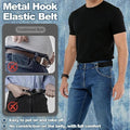 Pair Of Adjustable Buckleless Elastic Waist Belt with Metal Hooks - Unisex Design