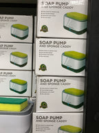 Soap Pump And Sponge Caddy Press Down One Handed Design Non Slip Base Eliminates Sink Clutter Ideal Kitchen Sink Organizer