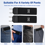 Pair Of Adjustable Buckleless Elastic Waist Belt with Metal Hooks - Unisex Design