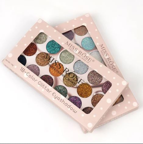 Miss Rose 18 Colors Glitter Waterproof Matte Long Lasting Eyeshadow Palette Durable Stylish Practical Choice For Professional And Daily Makeup