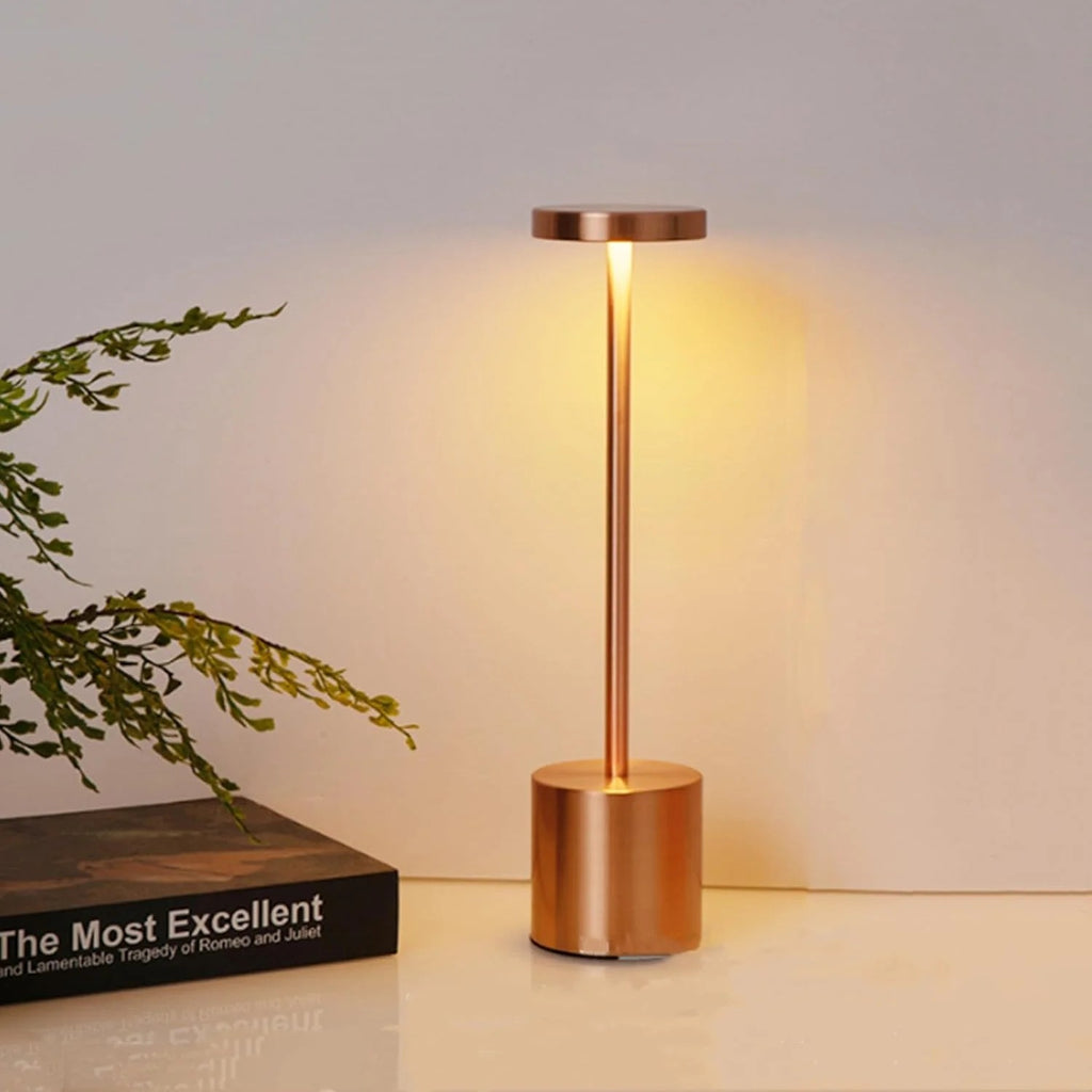 USB Rechargeable LED Night Light Desk Lamp 3 Color Touch Sensor Metal Table Lamp Random Colour Compact Portable Design For Home And Office (Colour Random)