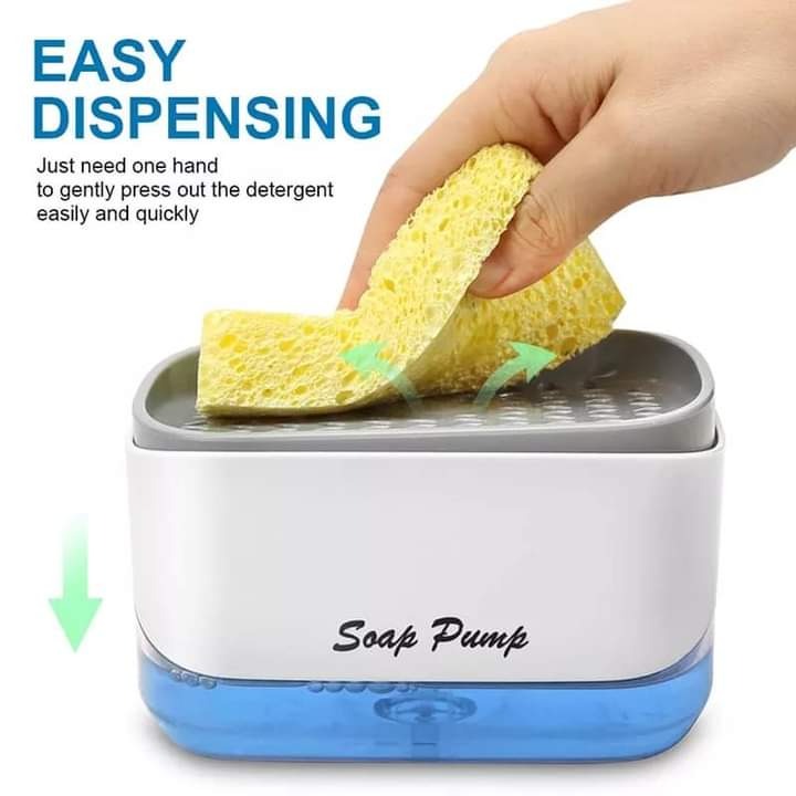Soap Pump And Sponge Caddy Press Down One Handed Design Non Slip Base Eliminates Sink Clutter Ideal Kitchen Sink Organizer