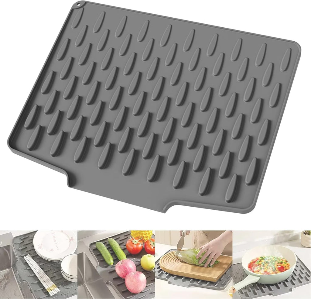 Sink Mat 26x32cm Black Durable Non Slip Design Protects Sink Surface Prevents Scratches And Keeps Kitchen Clean