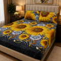 3D Crystal Cotton 3-piece Bedsheet Set AY0010018