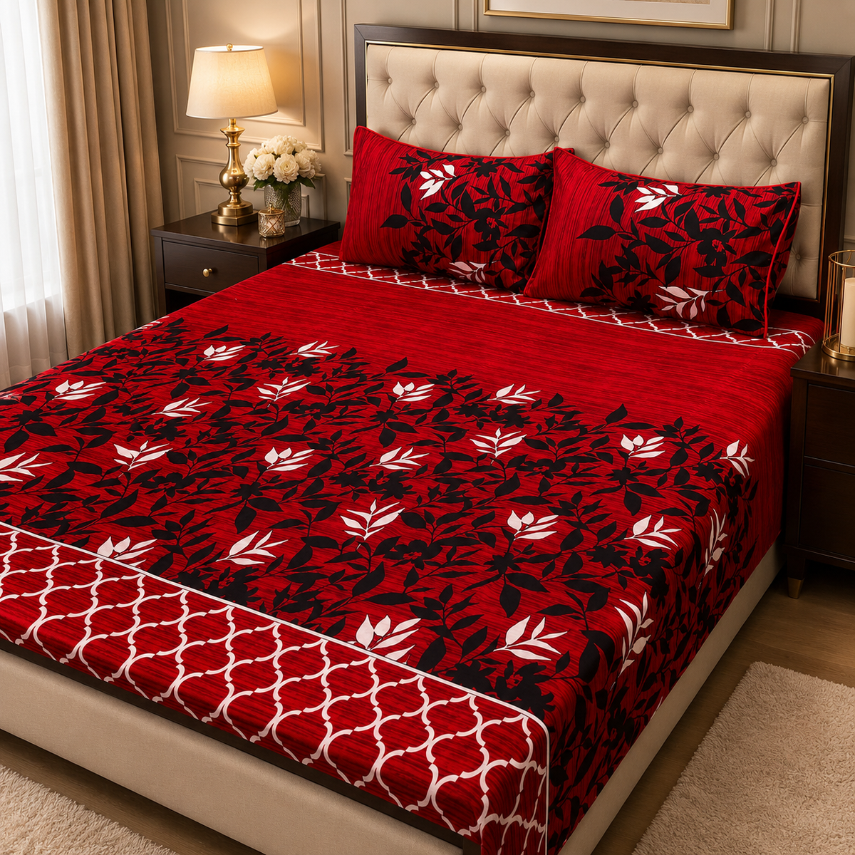 3D Crystal Cotton 3-piece Bedsheet Set AY0010016