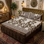 3D Crystal Cotton 3-Piece Bedsheet Set – Premium Ultra-Soft Bedding with 2 Matching Pillowcases (AY0010019)