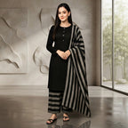 Unstitched Sussi Marina 3-Piece Suit - Apparel Accessory Designed For Fashion Styling And Daily Wardrobe Routine - Black