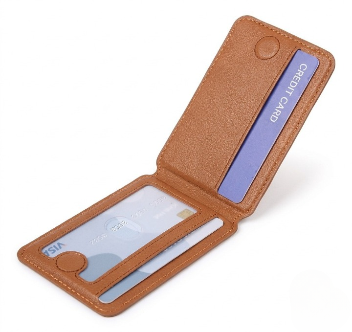 Mobile Magnetic Card Holder Wallet with Box – Slim 3 Card Slots, Transparent ID Slot, Lightweight Phone Wallet