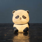 Cute Mini Panda LED Night Light Rechargeable Touch Lamp Adorable Portable Silicone Night Light For Kids Bedroom And Nursery Illumination