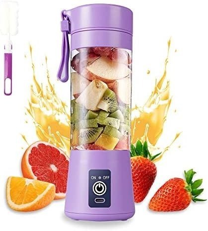 6 Blade Mini Portable USB Juicer Blender Compact Cordless Fruit Mixing Cup And Smoothies Maker - 380ML Capacity