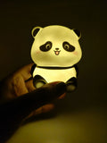 Cute Mini Panda LED Night Light Rechargeable Touch Lamp Adorable Portable Silicone Night Light For Kids Bedroom And Nursery Illumination