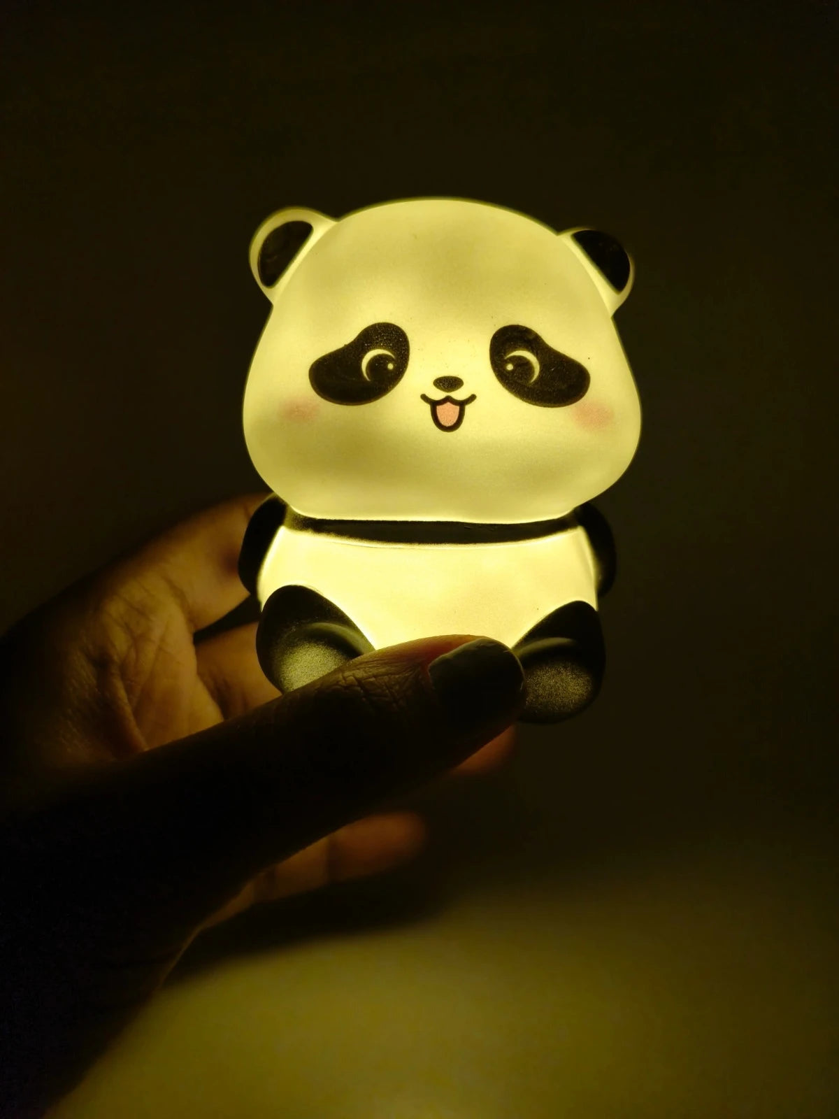 Cute Mini Panda LED Night Light Rechargeable Touch Lamp Adorable Portable Silicone Night Light For Kids Bedroom And Nursery Illumination