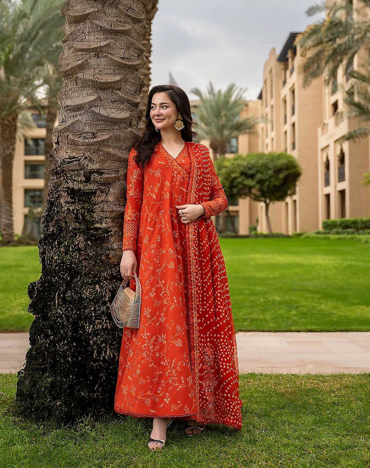 Zarmeen Emaan Fancy Embroidered Shirt Front Back Sleeves Daman Patch Neckline With Premium Viscose Trouser And Printed Embroidered Dupatta