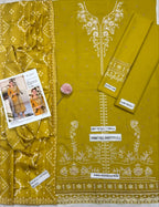 Embroidered Dhanak 3-Piece Unstitched Suit with Digital Printed Wool Shawl