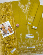 Embroidered Dhanak 3-Piece Unstitched Suit with Digital Printed Wool Shawl
