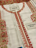 Ivory Blossom Embroidered 3-piece Silk Suit