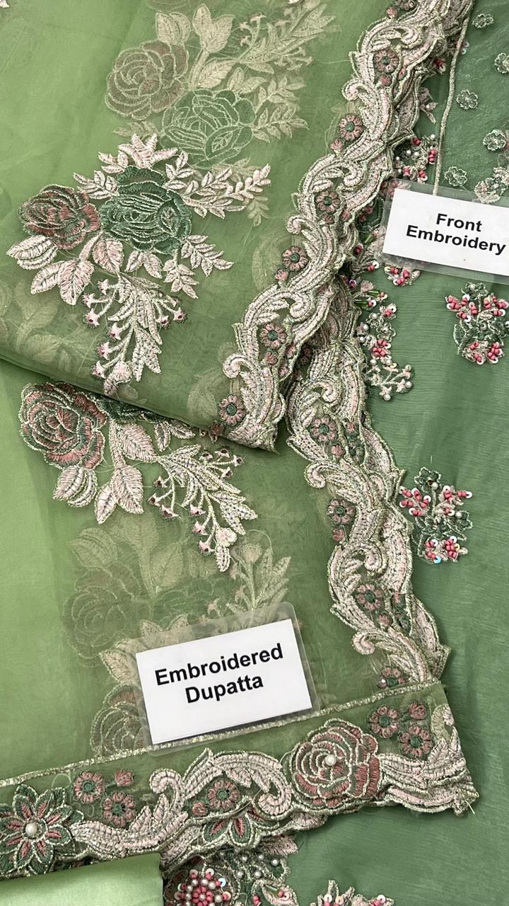 Sage Suave Handworked Chiffon Ensemble
