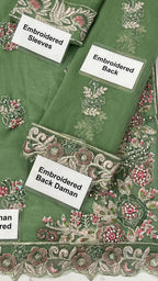 Sage Suave Handworked Chiffon Ensemble
