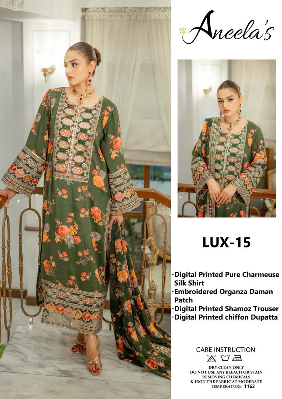 Forest Green Embroidered 3-Piece Ensemble