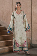 Luxury Kaftan Silk 2-Piece | Fully Heavy Embroidered Kaftan UNSTITCHED