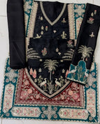 Luxury Kaftan Silk 2-Piece | Fully Heavy Embroidered Kaftan UNSTITCHED