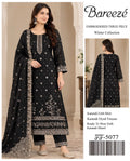 Luxury Black Karandi Ensemble Featuring Gold Embroidery and Heavy Embroidered Shawl