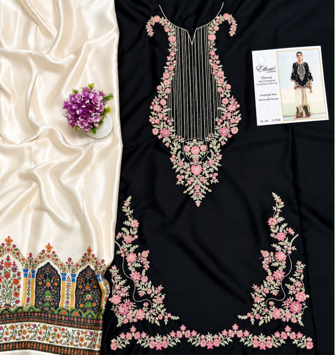 Maroon Silk Embroidered Luxury 2-Piece Suit Unstitch