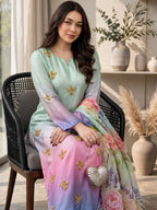 Ombre Serenade Embroidered Suit