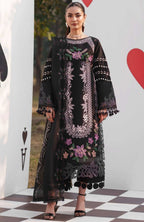 Zarmeen Emaan Artical-939 Fancy Embroidered Shirt Front Back Sleeves Daman Patch Neckline With Premium Viscose Trouser And Pure Bamber Chiffon Dupatta