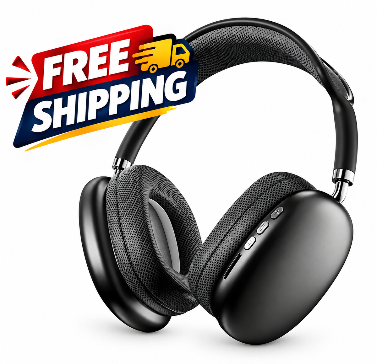 P9 Wireless Bluetooth Headphones – Premium Over-Ear Stereo Headset with Comfortable Ear Cushions - Black