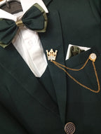 Boys 4-Piece Premium Formal Suit Set – Elegant Blazer, Shirt, Bow Tie & Pocket Square c