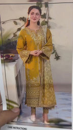 Embroidered Dhanak 3-Piece Unstitched Suit with Digital Printed Wool Shawl